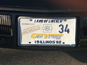 1992 Chevy Vettefest License Plate