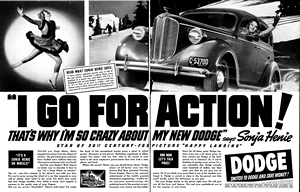 1938 Dodge Sonja Henie/Happy Landing Advertisement