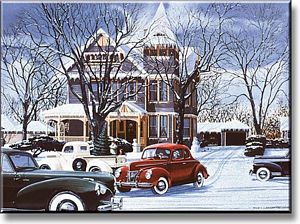 Christmas Time 1942 - 1940 Ford V-8 Deluxe Art