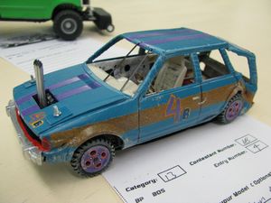 1985 Ford Escort Station Wagon Demolition Derby Model Car