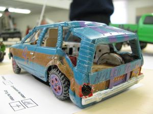 1985 Ford Escort Station Wagon Demolition Derby Model Car