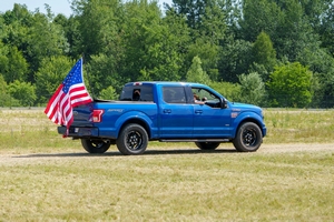 Ford F-150 and American flag
