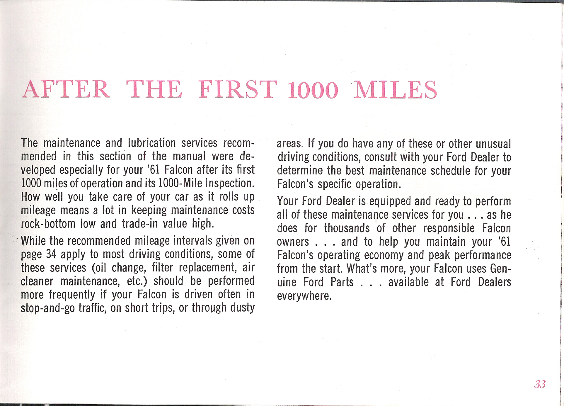 1961 Ford falcon owners manual #8
