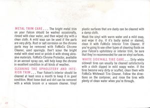 1961 Ford Falcon Owner's Manual Page 44: Keeping Your Falcon Attractive