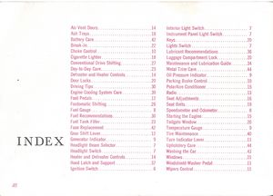 1961 Ford Falcon Owner's Manual Page 48: Index