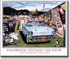 1995 Fallbrook Vintage Car Show Poster - 1957 Chevrolet 210