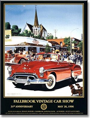 1996 Fallbrook Vintage Car Show Poster - 1950 Oldsmobile Futuramic 88