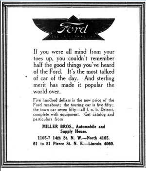 Miller Bros. Ford Advertisement