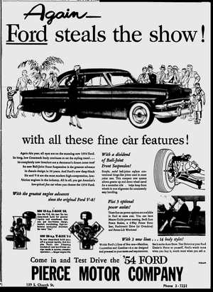 Pierce Motor Company 1954 Ad