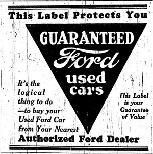 Guaranteed Ford Used Cars Advertisement