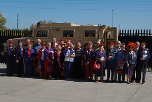 Red Hat Society and FBI Vehicle