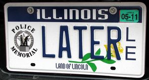 Illinois Police Memorial License Plate