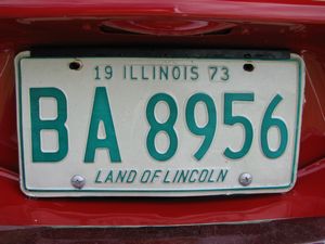 1973 Illinois License Plate