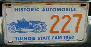 1967 Illinois State Fair Historic Automobile License Plate