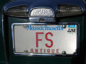 Massachusetts Antique Vehicle License Plate