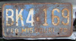 Missouri 1979 License Plate