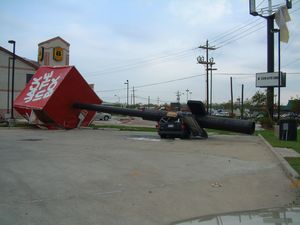 Jack in the Box Sign Crushed SUV