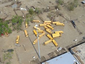 Buses Thrown by Hurricane Katrina