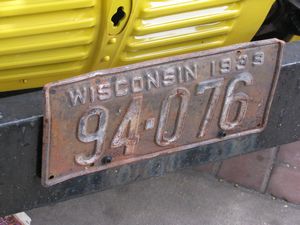 1939 Wisconsin License Plate