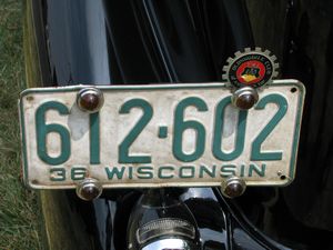 1936 Wisconsin License Plate