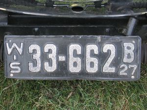 1927 Wisconsin License Plate