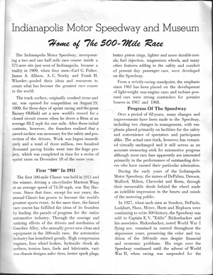 Indianapolis Motor Speedway: 1971 Visitor Guide