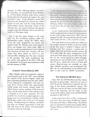 Indianapolis Motor Speedway: 1971 Visitor Guide