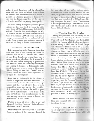 Indianapolis Motor Speedway: 1971 Visitor Guide