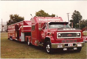 Junior Johnson Motorsports Hauler at the 1986 Champion Spark Plug 400