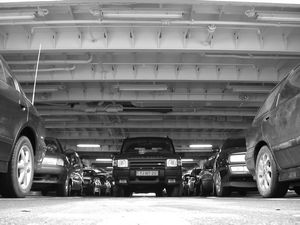 Land Rover on a Ferry