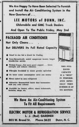 Lee Motors Electric Motor & Refrigeration Service Ad
