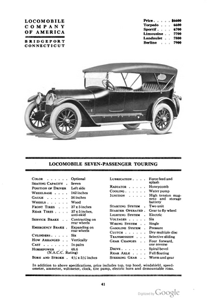 Locomobile Seven-Passenger Touring