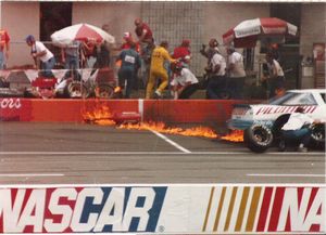 1988 Sterling Marlin Car at the 1988 Champion 400 Pit Fire