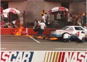 1988 Sterling Marlin Car at the 1988 Champion 400 Pit Fire