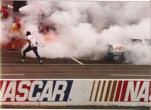 1988 Sterling Marlin Car at the 1988 Champion 400 Pit Fire