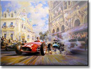 Dicing at Casino - 1957 Monaco Grand Prix Juan Manuel Fangio Art