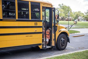 Kids Getting Off School Bus