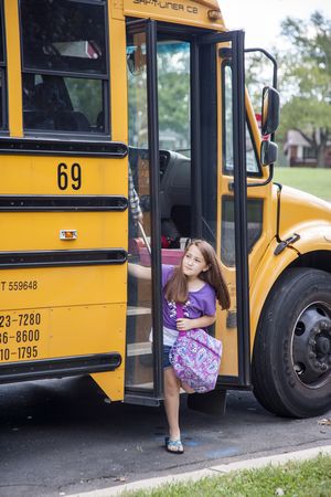 Kids Getting Off School Bus