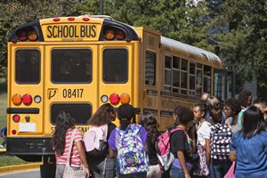 Children Boarding School Bus