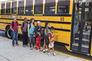 Children Boarding School Bus