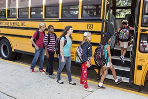 Children Boarding School Bus