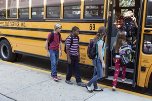 Children Boarding School Bus