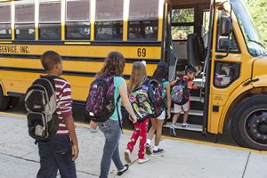 Children Boarding School Bus