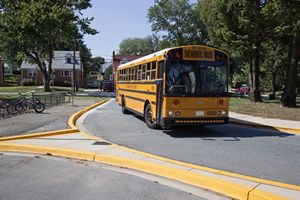 School Bus Approaching School