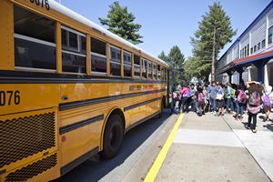 Children Boarding School Bus