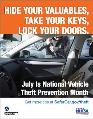 Vehicle Theft Prevention Month 2015 Poster