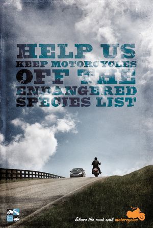 Share the Road With Motorcycles Endangered Poster