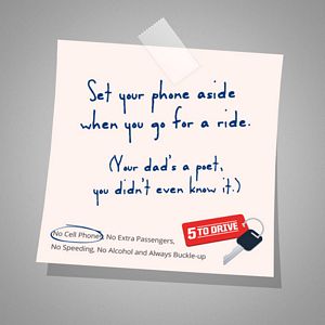National Teen Driver Safety Week: Distraction Post-It