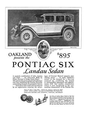 1926 Pontiac Six Advertisement
