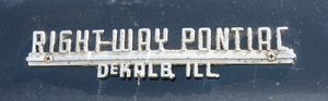 Right-Way Pontiac Dealership Tag